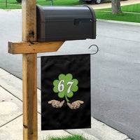 67 St Patricks Day Garden Flag Six Seven Meme Shamrock Hand Gesture