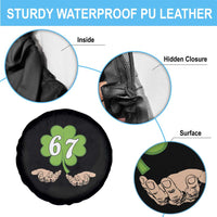 67 St Patricks Day Spare Tire Cover Six Seven Meme Shamrock Hand Gesture