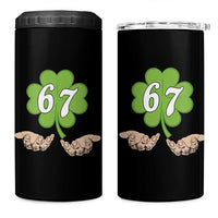 67 St Patricks Day 4 in 1 Can Cooler Tumbler Six Seven Meme Shamrock Hand Gesture