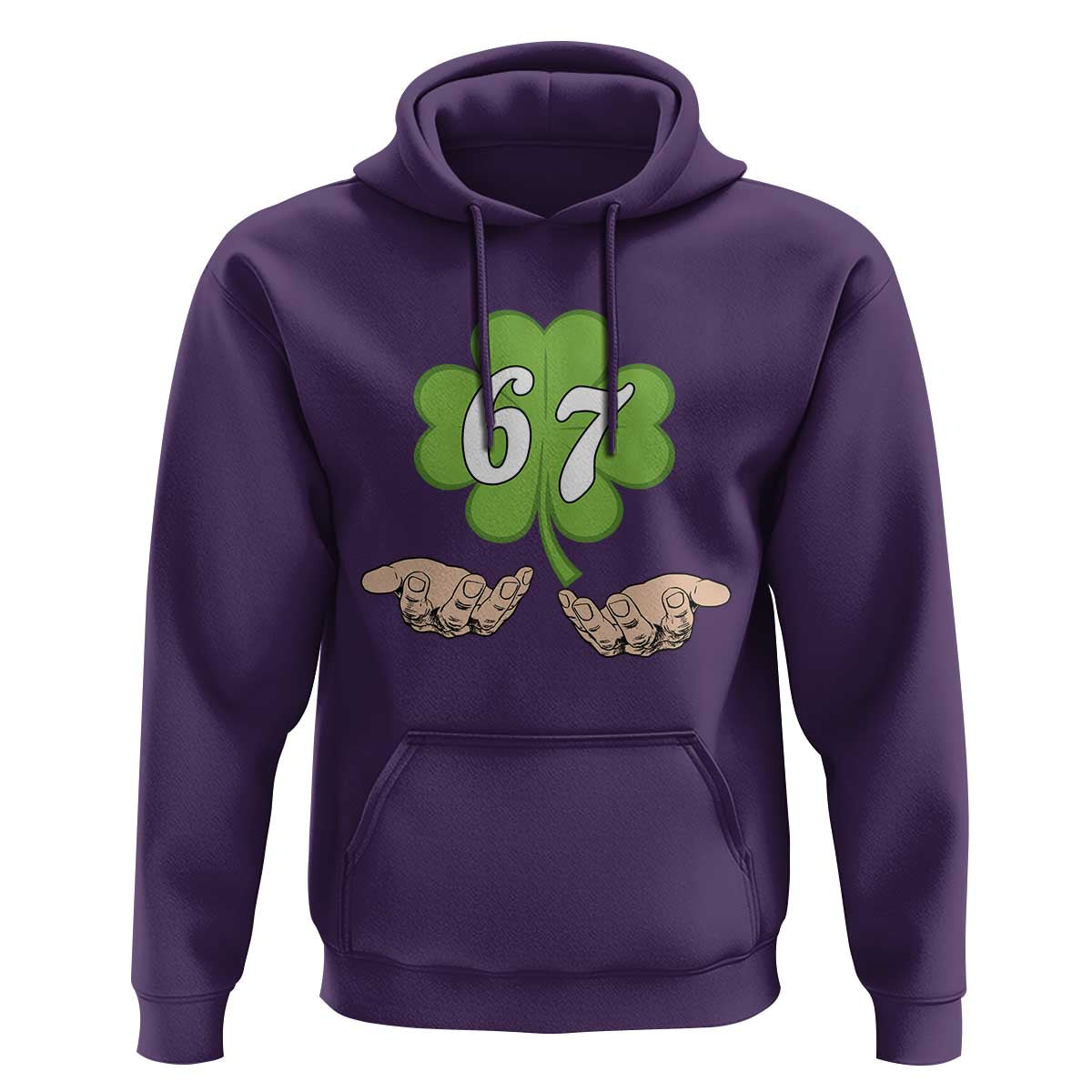 67 St Patricks Day Hoodie Six Seven Meme Shamrock Hand Gesture