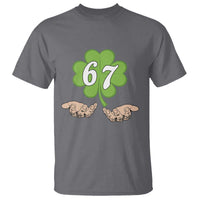 67 St Patricks Day T Shirt Six Seven Meme Shamrock Hand Gesture