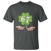 67 St Patricks Day T Shirt Six Seven Meme Shamrock Hand Gesture