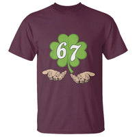 67 St Patricks Day T Shirt Six Seven Meme Shamrock Hand Gesture