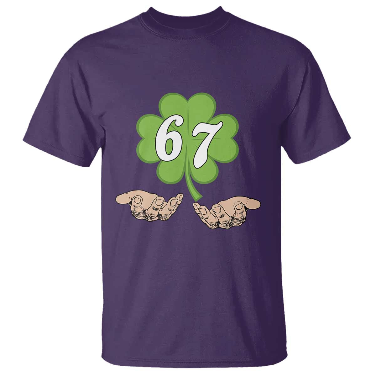 67 St Patricks Day T Shirt Six Seven Meme Shamrock Hand Gesture