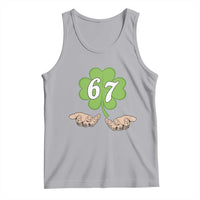 67 St Patricks Day Tank Top Six Seven Meme Shamrock Hand Gesture