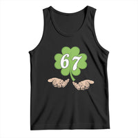 67 St Patricks Day Tank Top Six Seven Meme Shamrock Hand Gesture