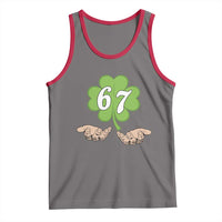 67 St Patricks Day Tank Top Six Seven Meme Shamrock Hand Gesture