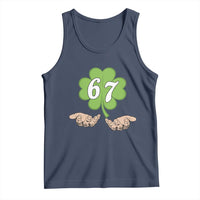 67 St Patricks Day Tank Top Six Seven Meme Shamrock Hand Gesture