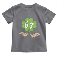 67 St Patricks Day Toddler T Shirt Six Seven Meme Shamrock Hand Gesture