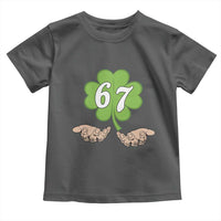 67 St Patricks Day Toddler T Shirt Six Seven Meme Shamrock Hand Gesture