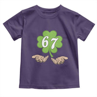 67 St Patricks Day Toddler T Shirt Six Seven Meme Shamrock Hand Gesture