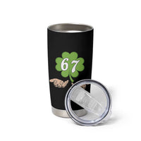 67 St Patricks Day Tumbler Cup Six Seven Meme Shamrock Hand Gesture