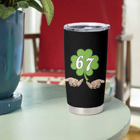 67 St Patricks Day Tumbler Cup Six Seven Meme Shamrock Hand Gesture