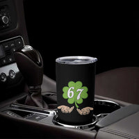 67 St Patricks Day Tumbler Cup Six Seven Meme Shamrock Hand Gesture