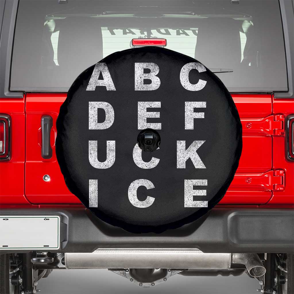 Funny Fuck Ice Protest Resistance Spare Tire Cover Political Alphabet Graphic