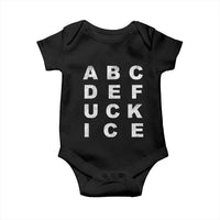 Funny Fuck Ice Protest Resistance Baby Onesie Political Alphabet Graphic