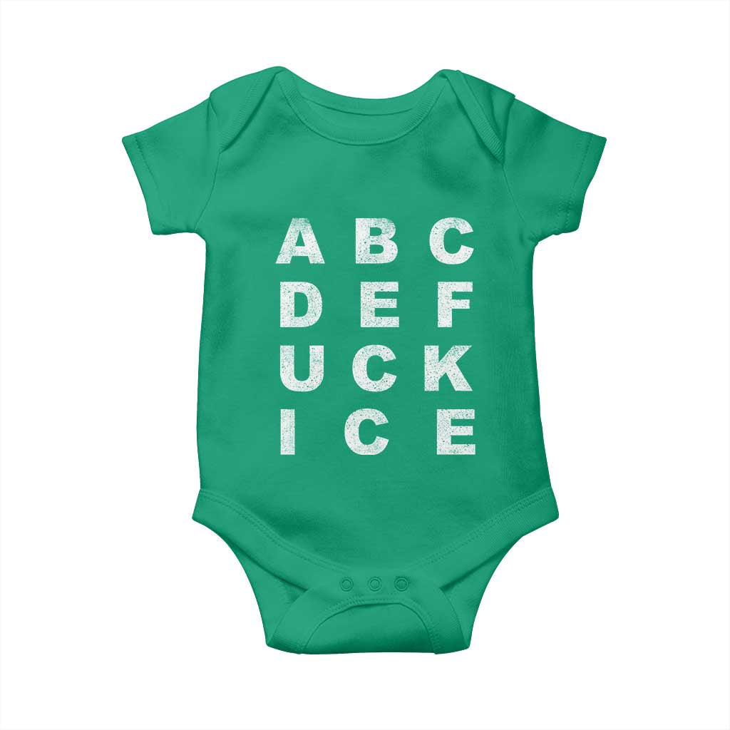 Funny Fuck Ice Protest Resistance Baby Onesie Political Alphabet Graphic