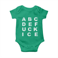 Funny Fuck Ice Protest Resistance Baby Onesie Political Alphabet Graphic