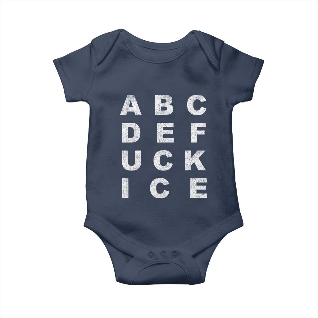 Funny Fuck Ice Protest Resistance Baby Onesie Political Alphabet Graphic