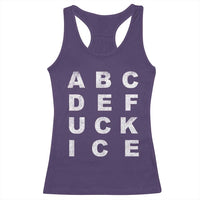 Funny Fuck Ice Protest Resistance Racerback Tank Top Political Alphabet Graphic