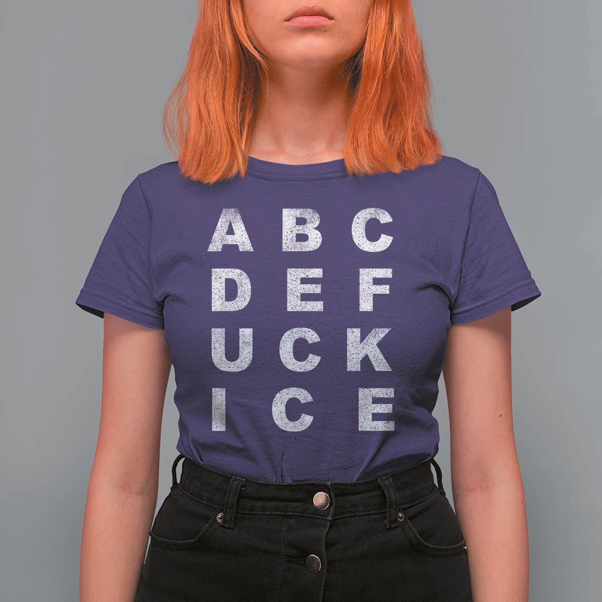 Funny Fuck Ice Protest Resistance T Shirt For Women Political Alphabet Graphic