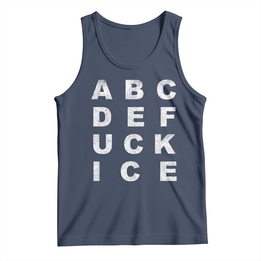 Funny Fuck Ice Protest Resistance Tank Top Political Alphabet Graphic