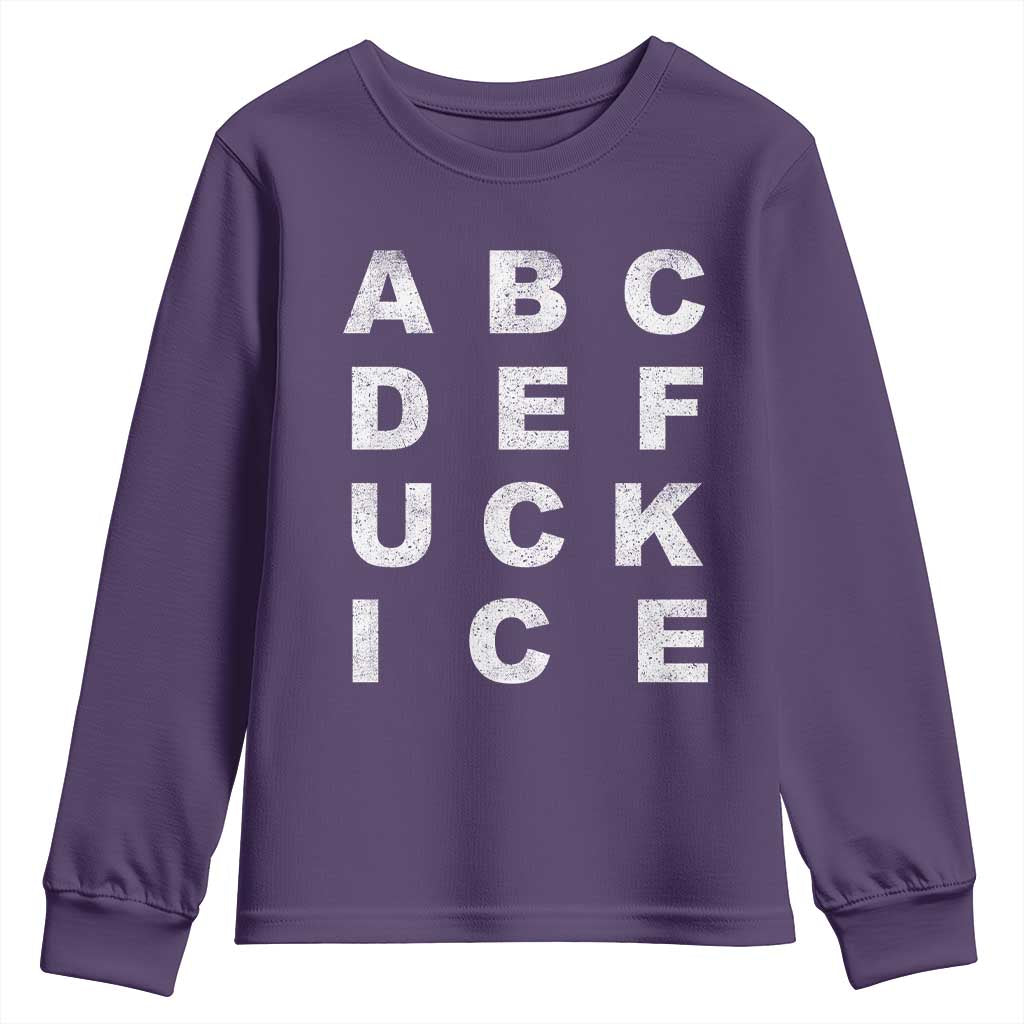 Funny Fuck Ice Protest Resistance Youth Sweatshirt Political Alphabet Graphic