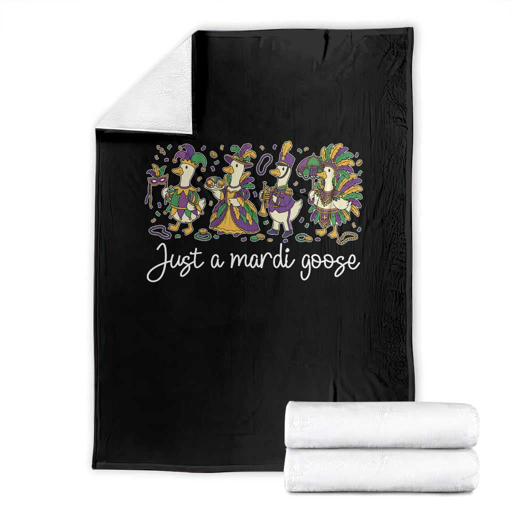 Goose Mardi Gras Throw Blanket Funny Just A Mardi Goose New Orleans Carnival