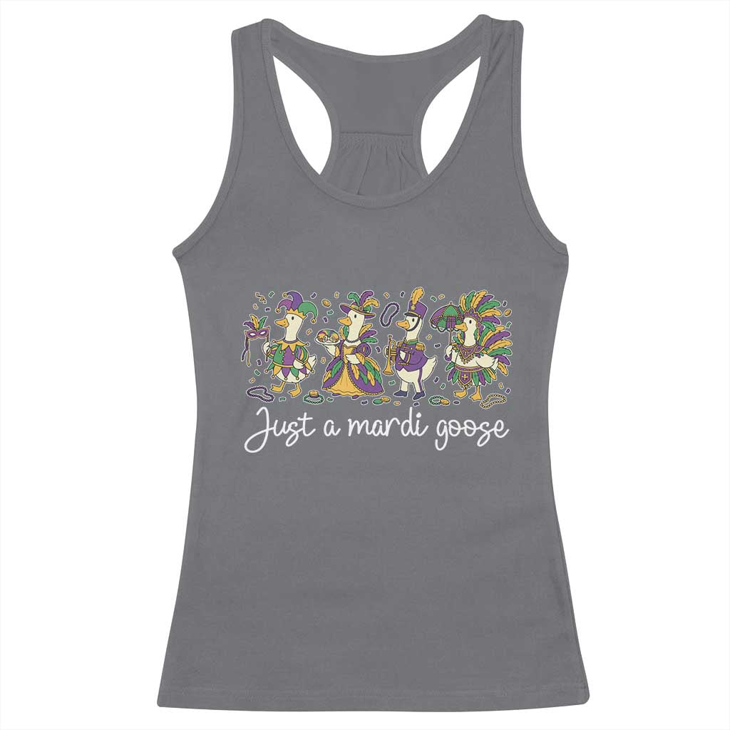Goose Mardi Gras Racerback Tank Top Funny Just A Mardi Goose New Orleans Carnival