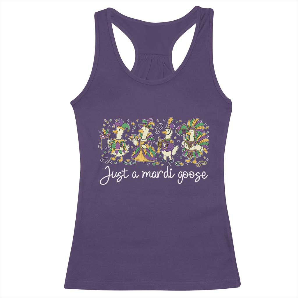 Goose Mardi Gras Racerback Tank Top Funny Just A Mardi Goose New Orleans Carnival
