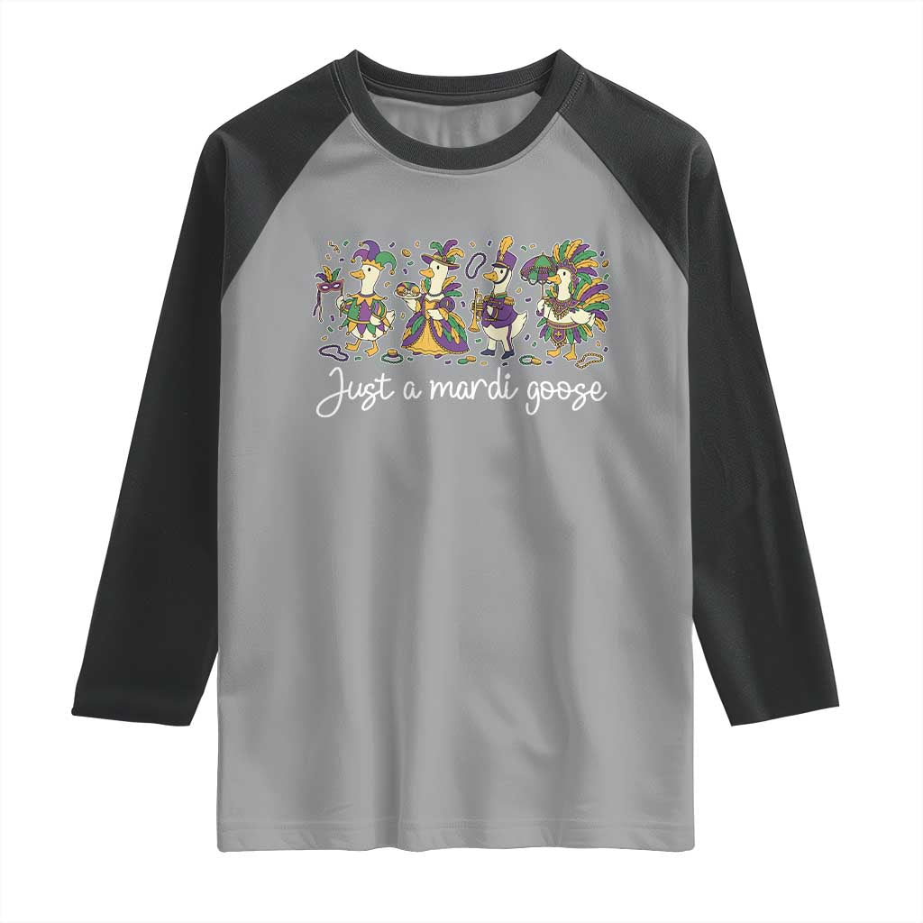 Goose Mardi Gras Raglan Shirt Funny Just A Mardi Goose New Orleans Carnival