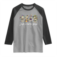 Goose Mardi Gras Raglan Shirt Funny Just A Mardi Goose New Orleans Carnival