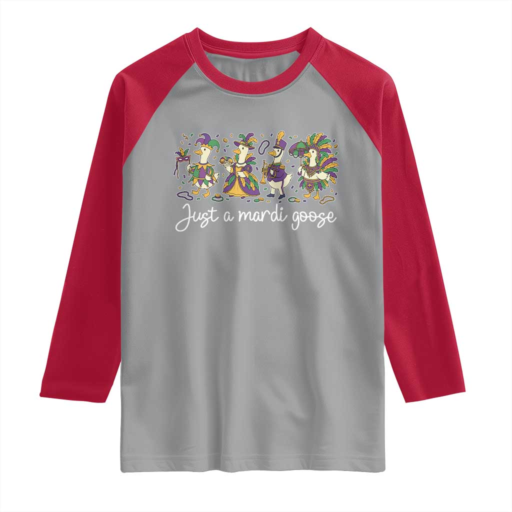 Goose Mardi Gras Raglan Shirt Funny Just A Mardi Goose New Orleans Carnival