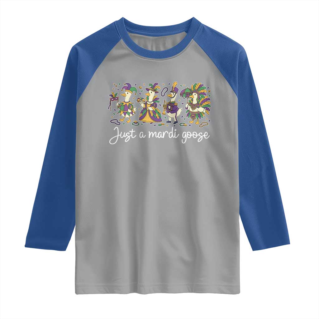 Goose Mardi Gras Raglan Shirt Funny Just A Mardi Goose New Orleans Carnival