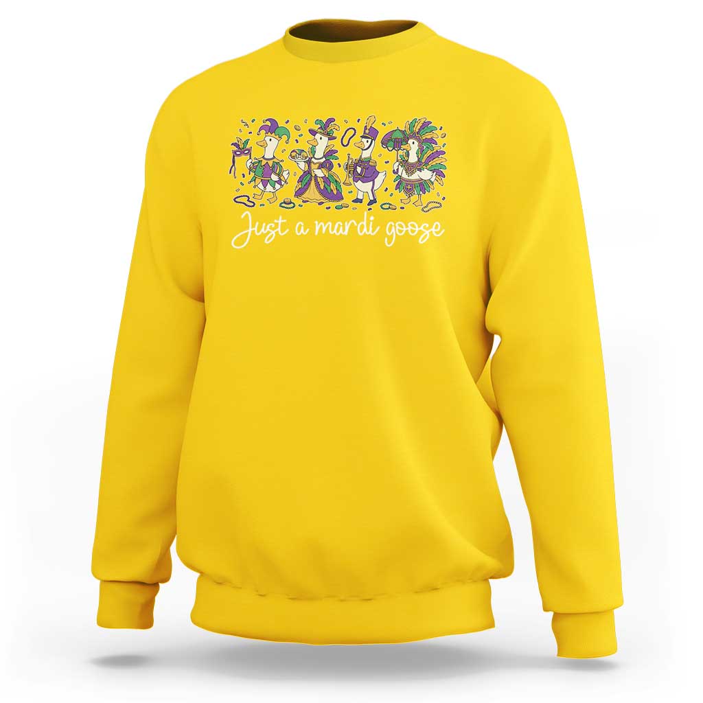 Goose Mardi Gras Sweatshirt Funny Just A Mardi Goose New Orleans Carnival
