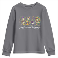 Goose Mardi Gras Youth Sweatshirt Funny Just A Mardi Goose New Orleans Carnival
