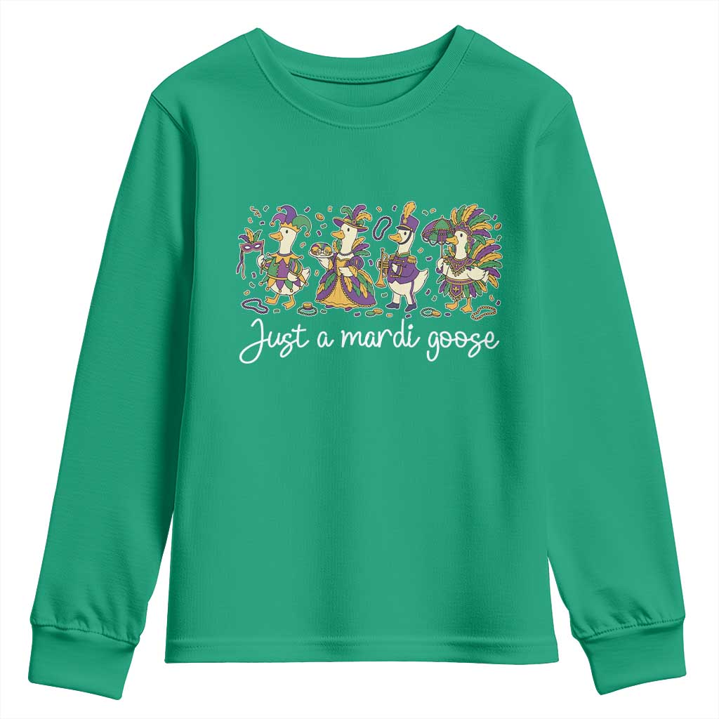 Goose Mardi Gras Youth Sweatshirt Funny Just A Mardi Goose New Orleans Carnival