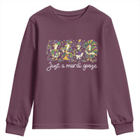Goose Mardi Gras Youth Sweatshirt Funny Just A Mardi Goose New Orleans Carnival