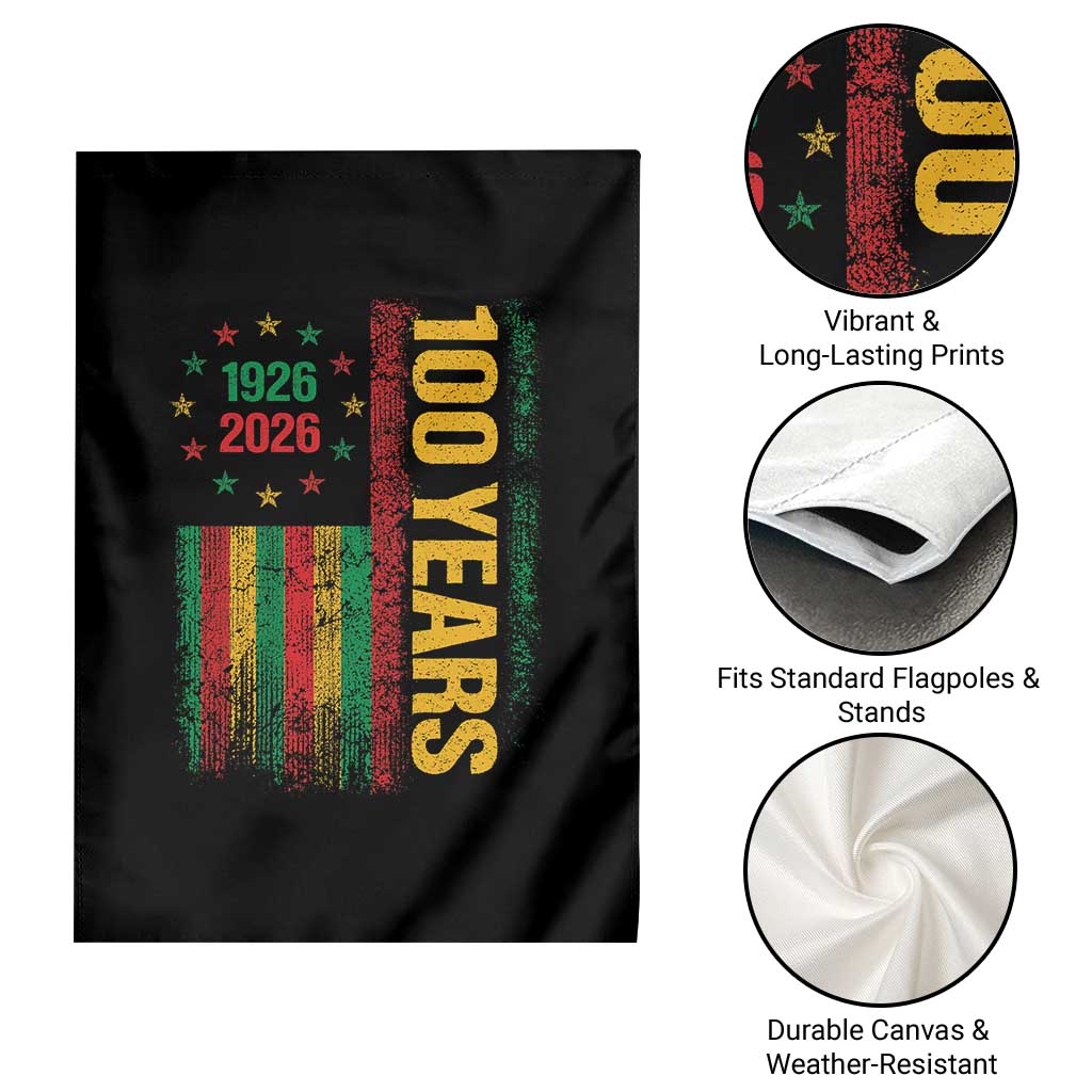 100 Years Of Black History Month Garden Flag African American Centennial Milestone American Flag