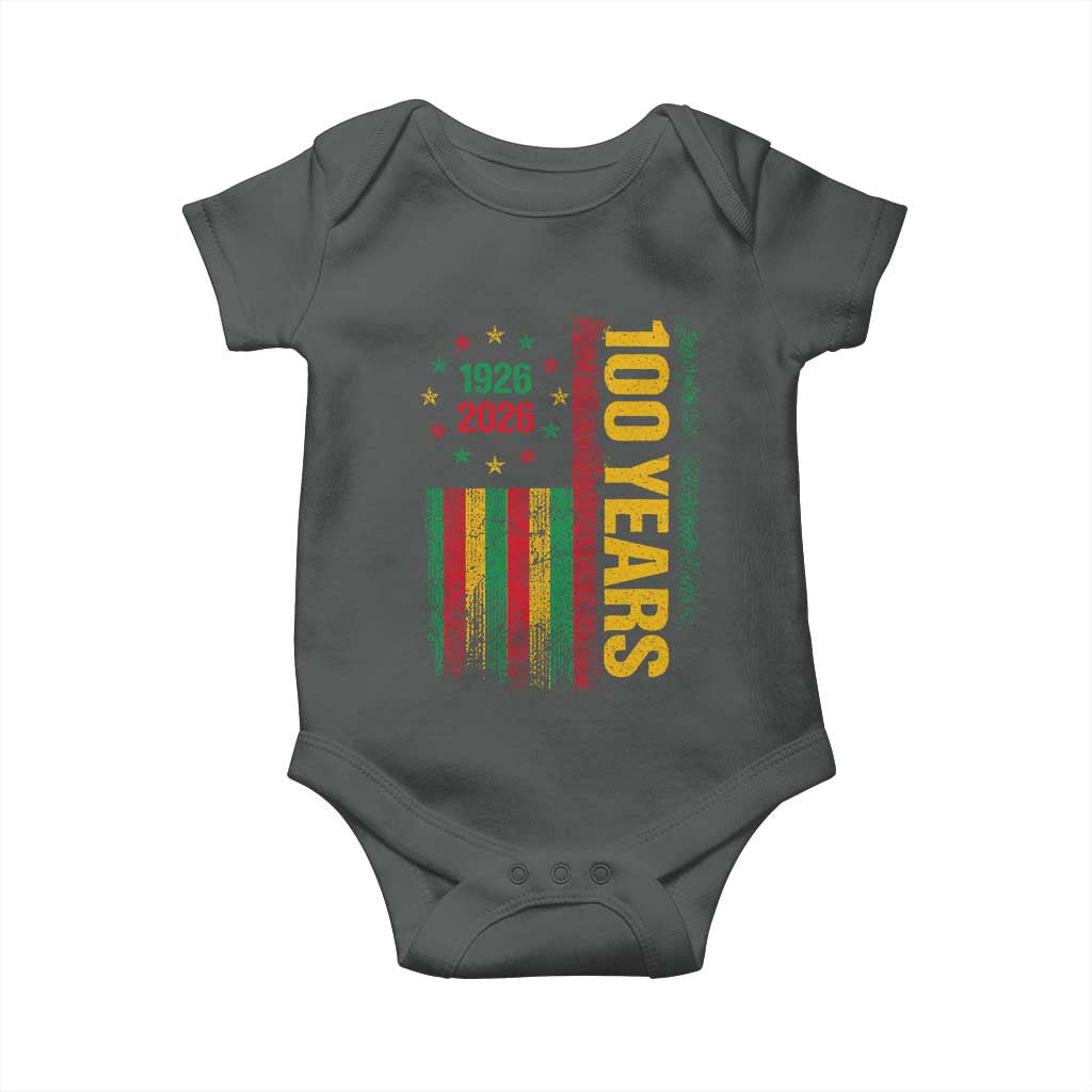 100 Years Of Black History Month Baby Onesie African American Centennial Milestone American Flag
