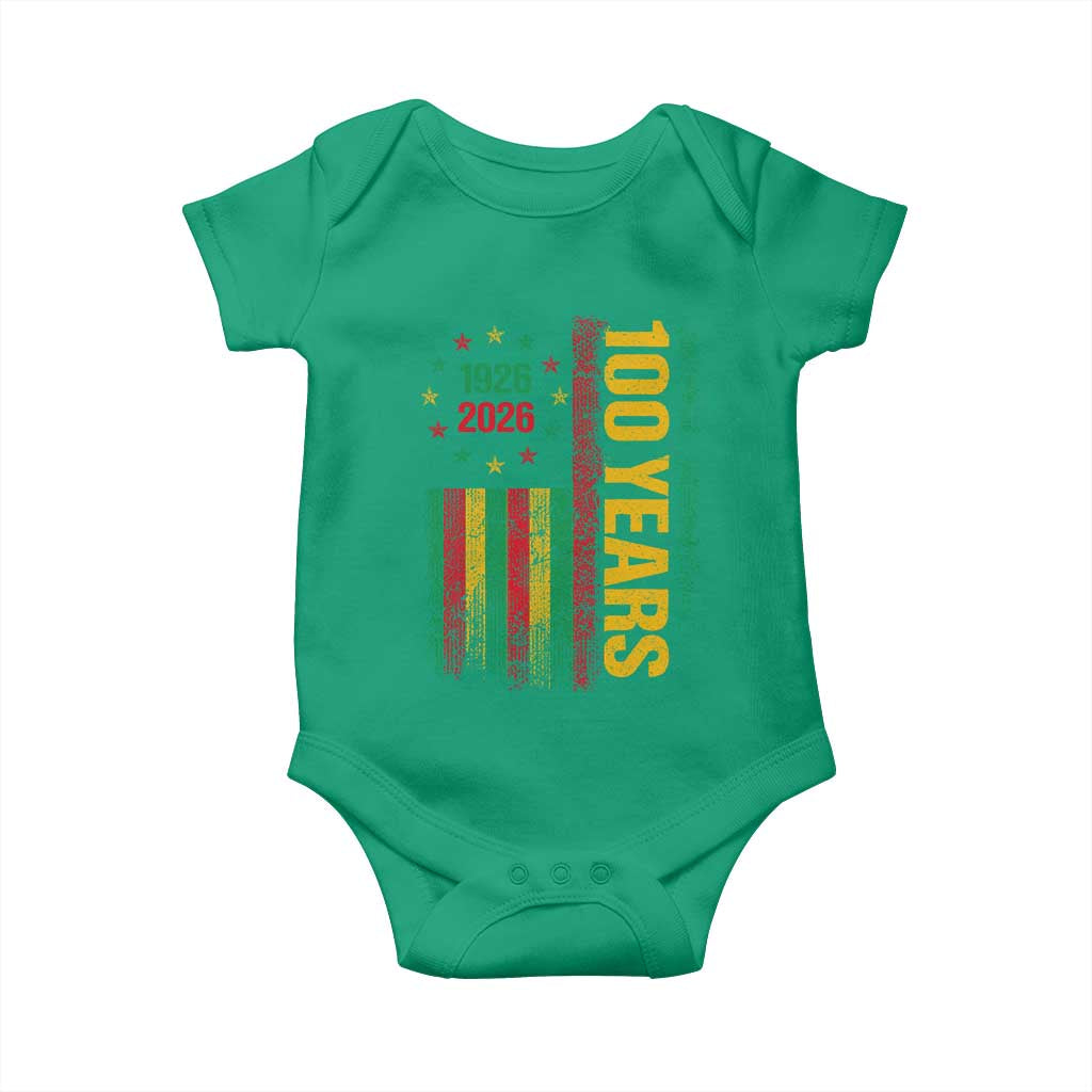 100 Years Of Black History Month Baby Onesie African American Centennial Milestone American Flag
