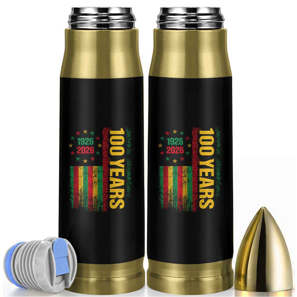 100 Years Of Black History Month Bullet Tumbler African American Centennial Milestone American Flag