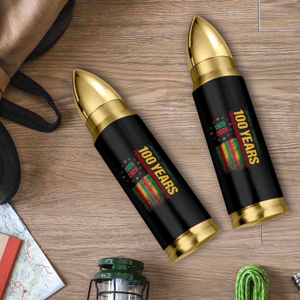 100 Years Of Black History Month Bullet Tumbler African American Centennial Milestone American Flag