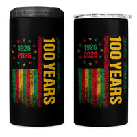 100 Years Of Black History Month 4 in 1 Can Cooler Tumbler African American Centennial Milestone American Flag