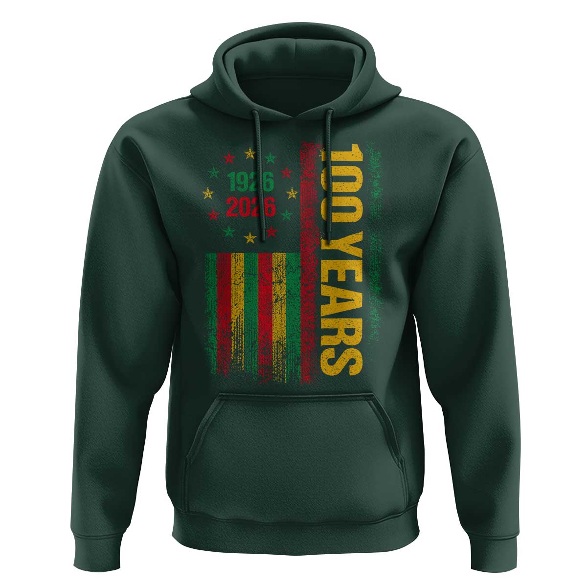 100 Years Of Black History Month Hoodie African American Centennial Milestone American Flag