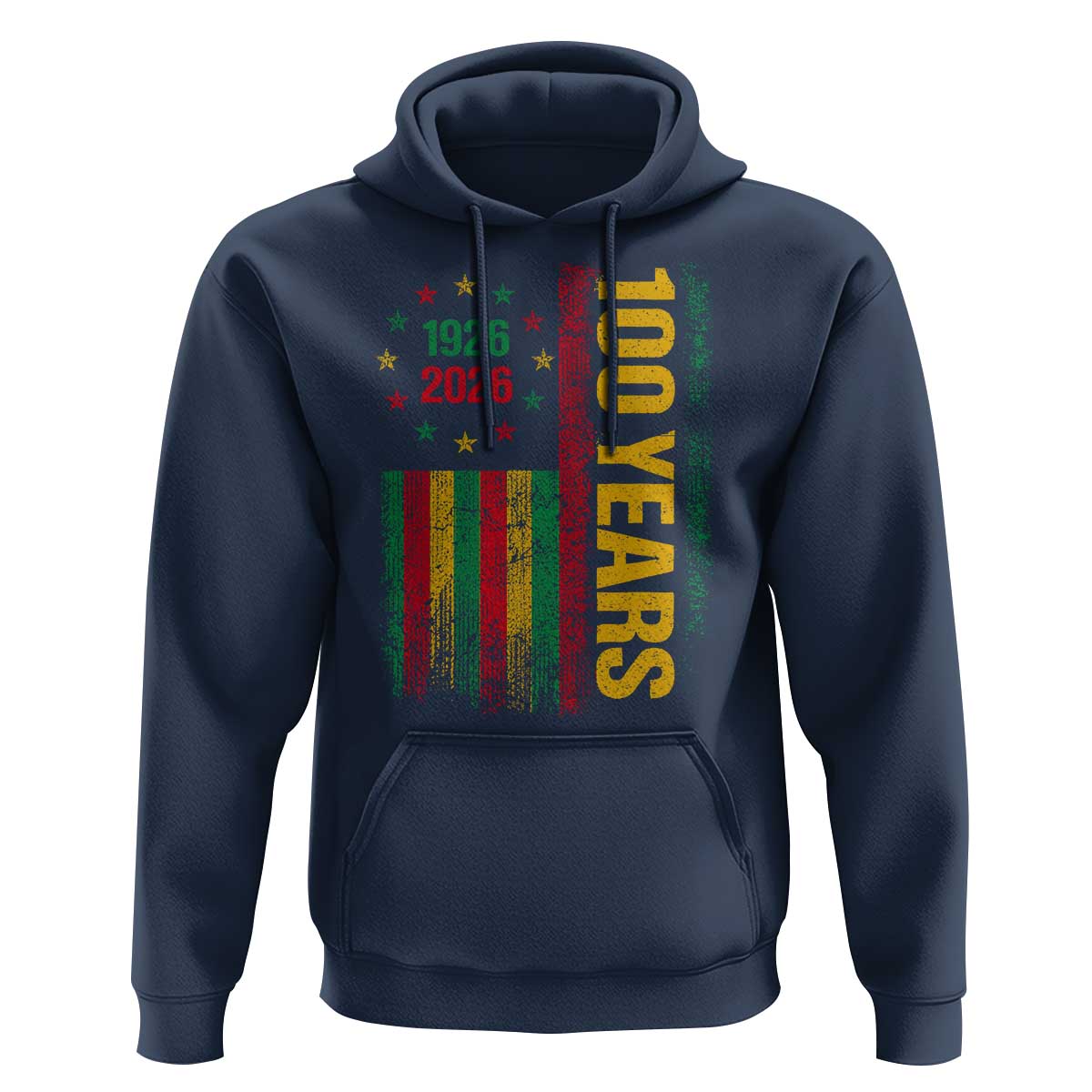 100 Years Of Black History Month Hoodie African American Centennial Milestone American Flag