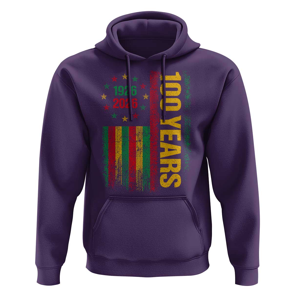 100 Years Of Black History Month Hoodie African American Centennial Milestone American Flag