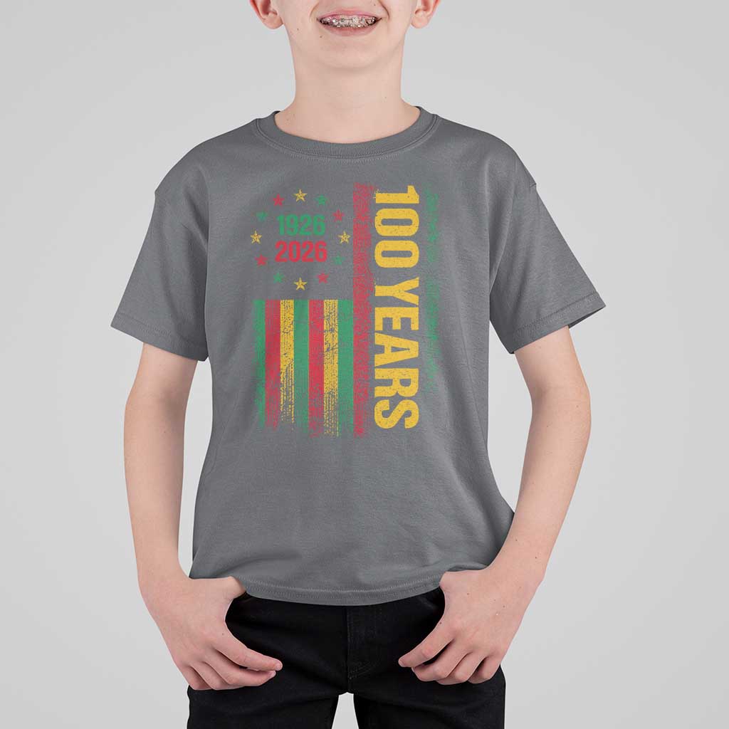 100 Years Of Black History Month T Shirt For Kid African American Centennial Milestone American Flag