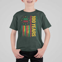 100 Years Of Black History Month T Shirt For Kid African American Centennial Milestone American Flag