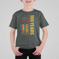 100 Years Of Black History Month T Shirt For Kid African American Centennial Milestone American Flag